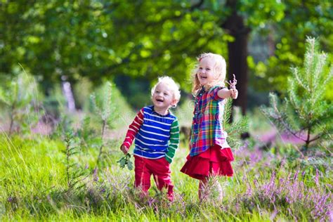 Kids Playing in Autumn Park Stock Photo - Image of family, funny: 58649548