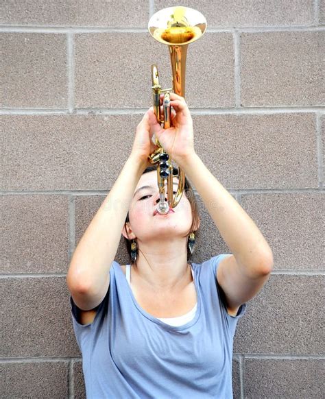 Female Jazz Trumpet Player. Stock Image - Image of blues, people: 29508453