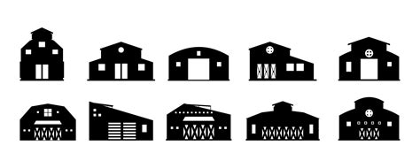 Barn Silhouette Illustration Vector Set 25383592 Vector Art at Vecteezy