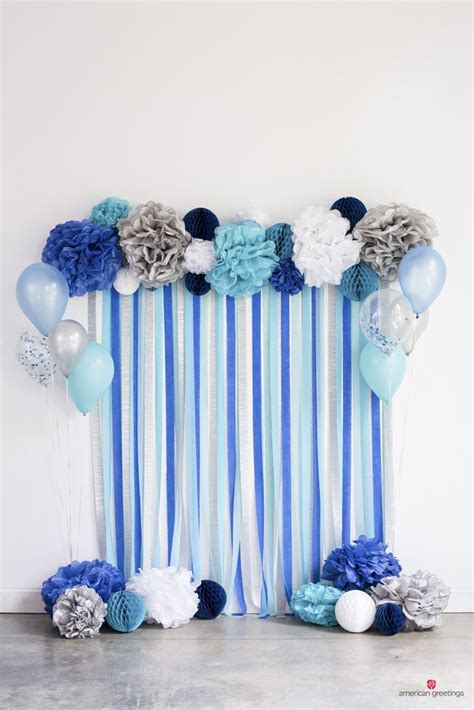 40+ Mejores Colecciones Baby Shower Cortinas De Papel Crepe Azul - Alyshia Kanters Blogs