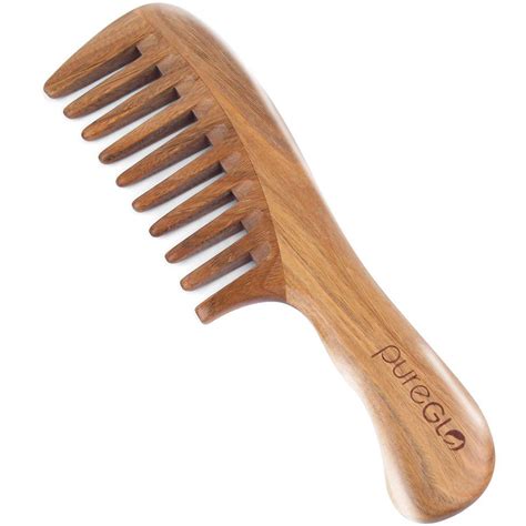 Handmade Wooden Massage Wide Tooth Curly Hair Comb – pureGLO Naturals