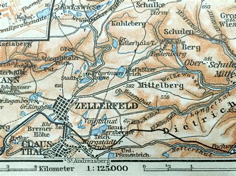 Antique 1925 Goslar Germany Map From Baedekers Guide Atlas - Etsy ...