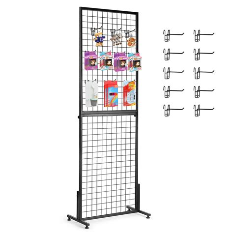 Buy 6' x 2' Wire Grid Panel Wire Wall Grid Display Rack for Craft Shows with T-Base ...