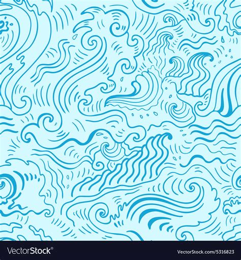 Sea waves seamless background Royalty Free Vector Image