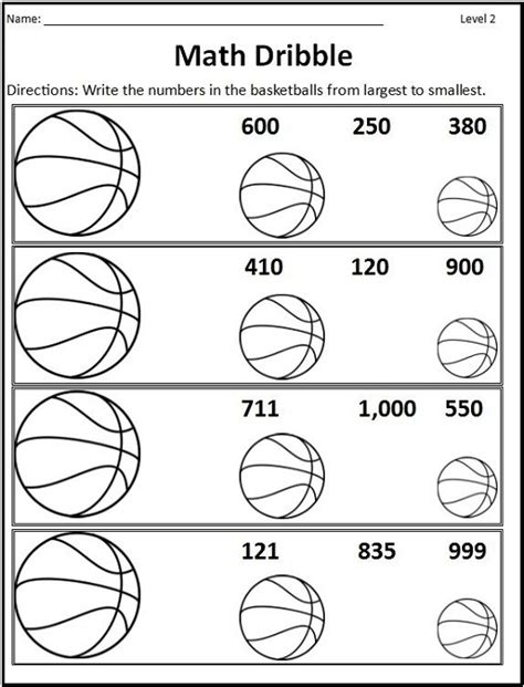 Basketball Themed Math Worksheets | Activity Shelter