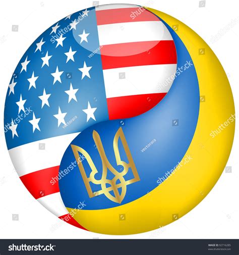 American Ukraine Flag Globevector Stock Vector (Royalty Free) 92716285 ...