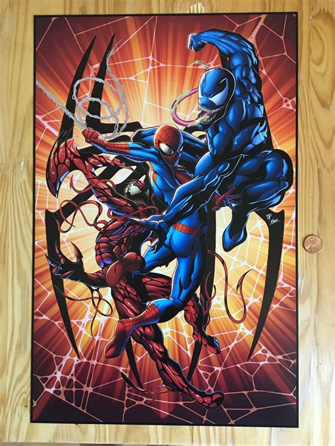 Spider-man Vs Venom Vs Carnage Art Print - Etsy