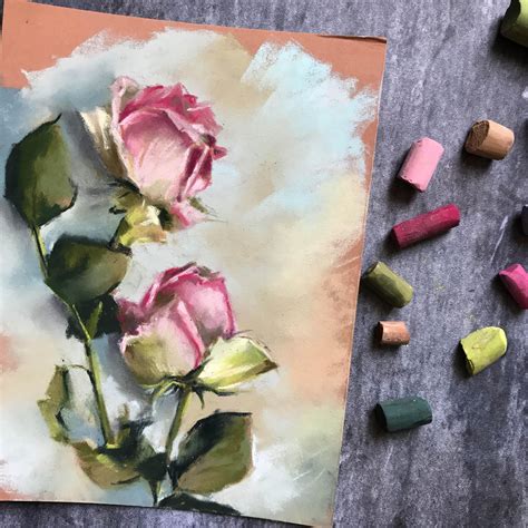 Roses Painting, Soft Pastels Painting, Flowers painting, Original Painting, floral art by ...