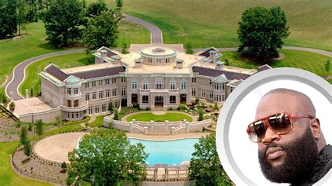 Rick Ross shows off his 109-room mansion from a Helicopter standing on ...