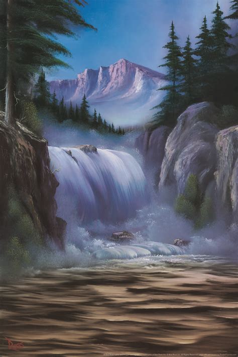 Bob Ross Spectacular Waterfall Art Print Painting Mural Poster 36x54 ...