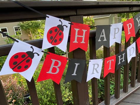 Ladybug Birthday Banner Ladybug Birthday Decorations Ladybug - Etsy