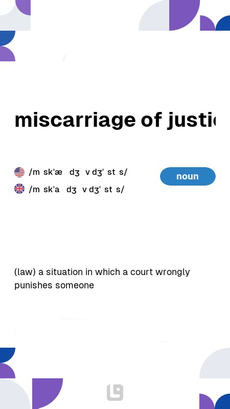 Definition & Meaning of "Miscarriage of justice" | Picture Dictionary