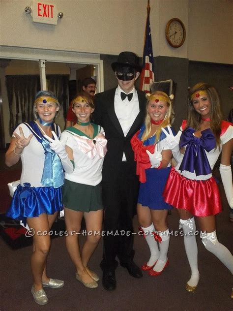 Sexy Sailor Squad and Tuxedo Mask Group Halloween Costume