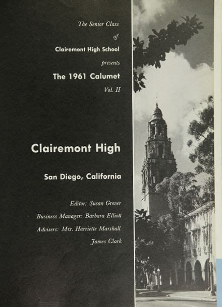 Explore 1961 Clairemont High School Yearbook, San Diego CA - Classmates