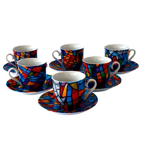 Set 6 Espresso Coffee Cups Sagrada Familia - Gaudi Barcelona Shop