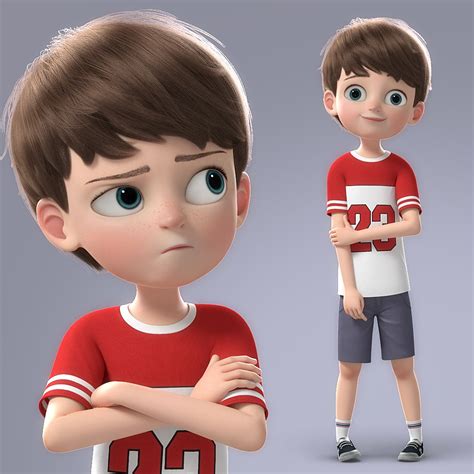 Cartooon Boy Rigged 3D Model $179 - .ma .fbx - Free3D