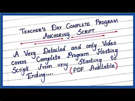 Teacher's Day Complete Program Anchoring Script | How to Host on Teacher's Day Anchoring Script ...