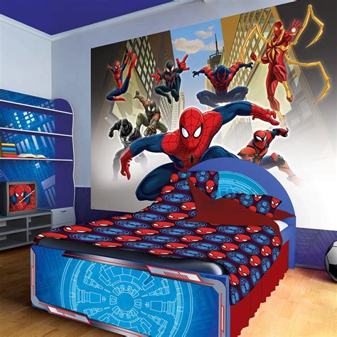 Marvel SPIDER-MAN Wallpaper Mural Design ForWall Marvel Spiderman Kids Boys Children ADCN-1274P4 ...