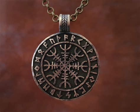 Aegishjalmur - The Helm Of Awe Viking Norse Protection Pendant Necklace AB4