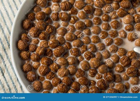 Healthy Sweet Chocolate Puff Cereal Stock Image - Image of corn, bowl ...