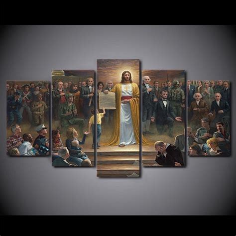 Jesus Christ Returns To Earth Religion – 5 Panel Canvas Art Wall Decor – Canvas Storm