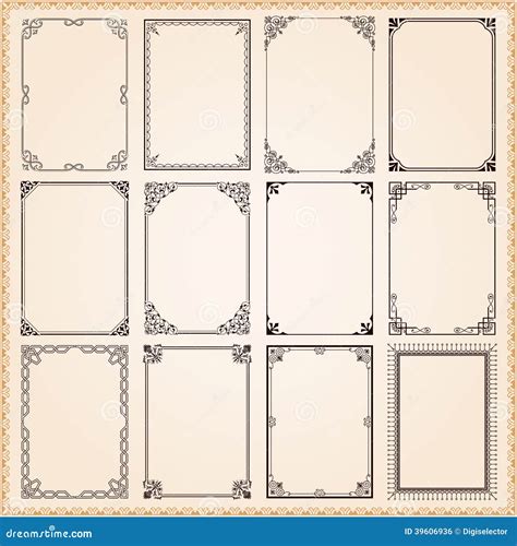 Decorative Frames and Borders Stock Vector - Illustration of design, corner: 39606936