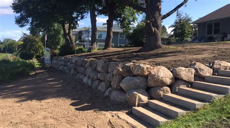 Boulder Wall Installation & Construction Minneapolis MN | Erosion Control