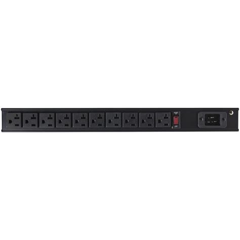 10 Outlet Rack Mount Power Strip 125V/16 Amp – 1U Horizontal 19 ...