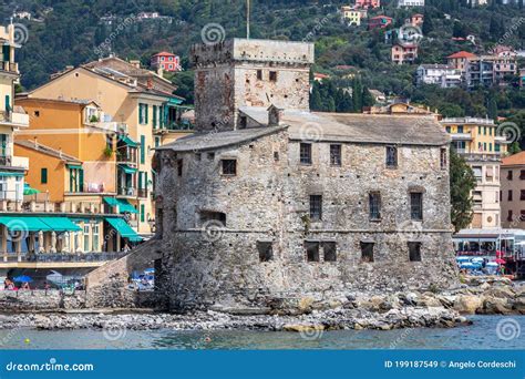 Rapallo Castle Seaside Resort in Italy. Ancient 16th Century Building ...