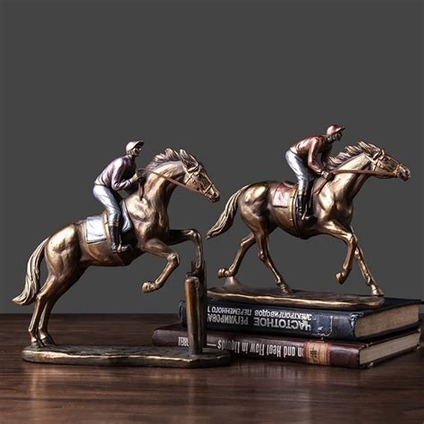 Horse Racing Sculpture Figurine Running Horse Vintage