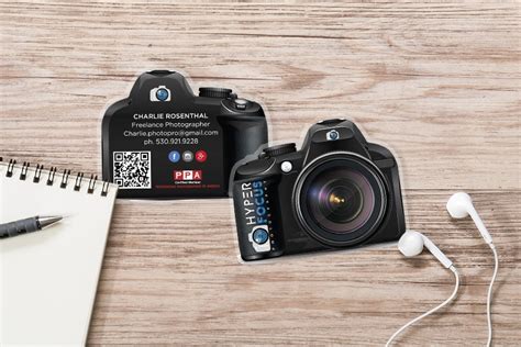 Hyper Focus Photography Camera Shaped Business Card