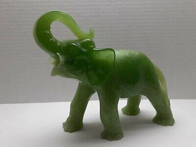 Large Vintage Jade Green Elephant Statue | eBay