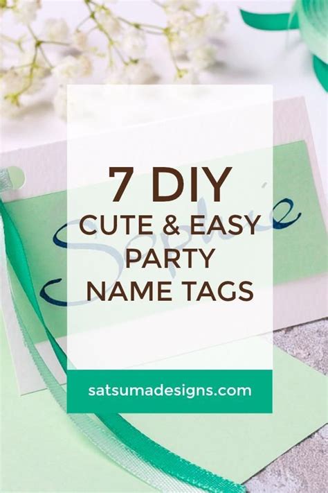 7 DIY Cute and Easy Party Name Tags Diy Name Tags, Diy Tags, Name Tag Design, Badge Design ...