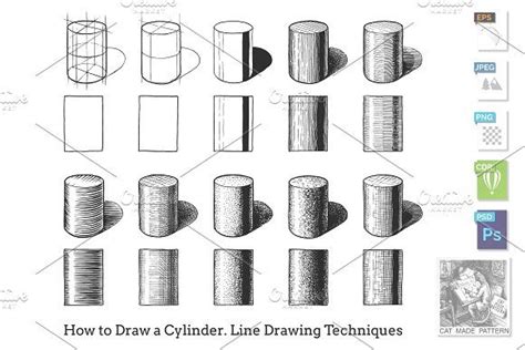 How to draw a Cylinder | Geometric shapes drawing, Pencil shading ...