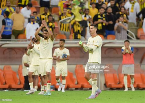 Cristiano Ronaldo of Al Nassr applauds the fans after the Saudi Pro ...