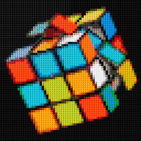 Rubik's Cube Pixel Art/brick Mosaic Painting/custom - Etsy UK