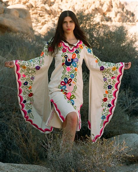 Mid-length Pink Embroidery Mexican dresses Mexican | Etsy