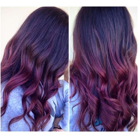 Red Violet Ombre Hair Color