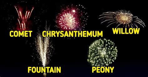 A Guide to Types of Fireworks / 5-Minute Crafts