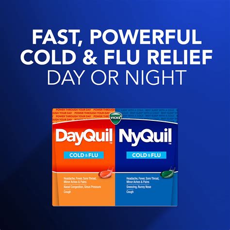 Vicks DayQuil And NyQuil Combo Pack, Cold & Flu Medicine, Powerful Multi-Symptom Daytime And ...