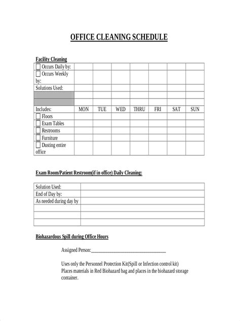 Daily Office Cleaning Checklist Excel ~ MS Excel Templates