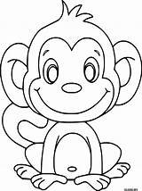Baby Cartoon Monkey Coloring Page Printable sketch template