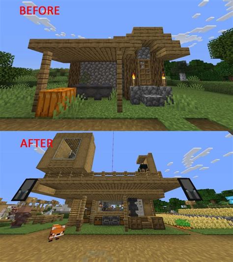 i chose a leatherworker house as my starter base in my survival world and slowly transformed it ...