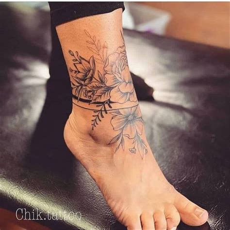 40 Gorgeous And Stunning Ankle Floral Tattoo Ideas For Your Inspiration - Women Fashion ...