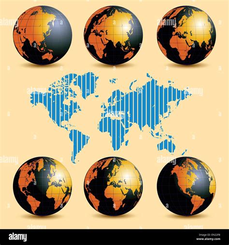 Earth rotation and map with time zones. Vector illustration Stock Vector Image & Art - Alamy