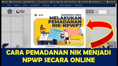 CARA PEMADANAN NIK MENJADI NPWP SECARA ONLINE - YouTube