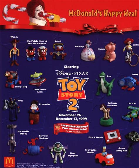 Toy Story 2 Happy Meal Toys Menu 1999 by dlee1293847 on DeviantArt