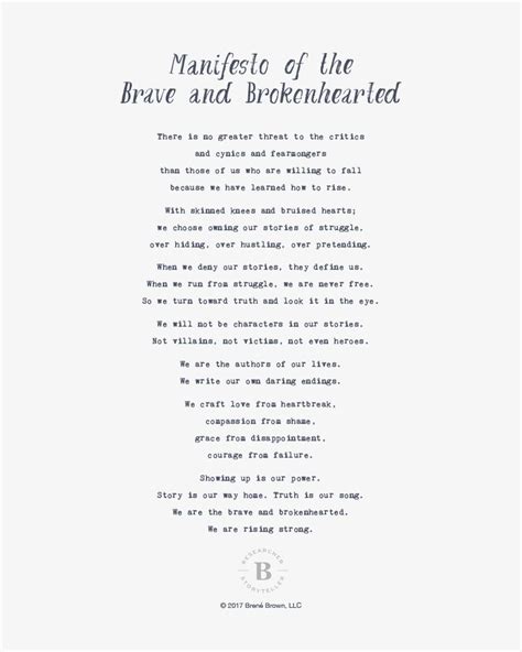 Manifesto of the Brave and Brokenhearted - Brené Brown | Brene brown ...