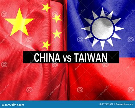 Missile War. Flag of the People S Republic of China and Taiwan Stock ...