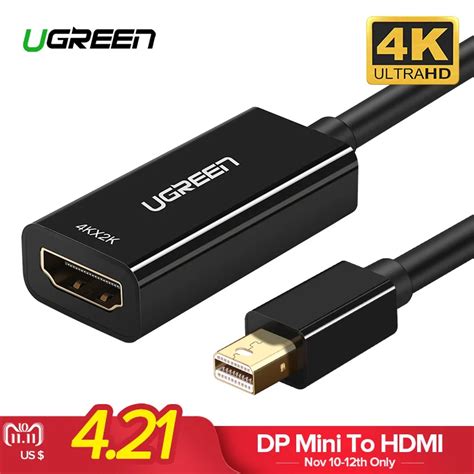 Ugreen Mini DisplayPort to HDMI Adapter Mini DP Cable Thunderbolt 2 ...